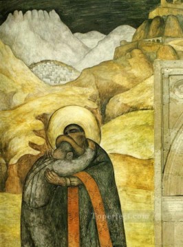 el abrazo 1923 Diego Rivera Pinturas al óleo
